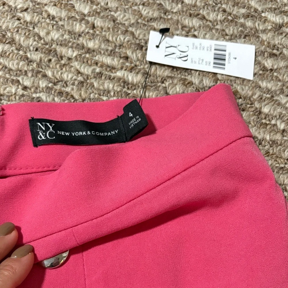 New York & Company Pink Double-Breasted Pencil Skirt - Picture 2 of 3